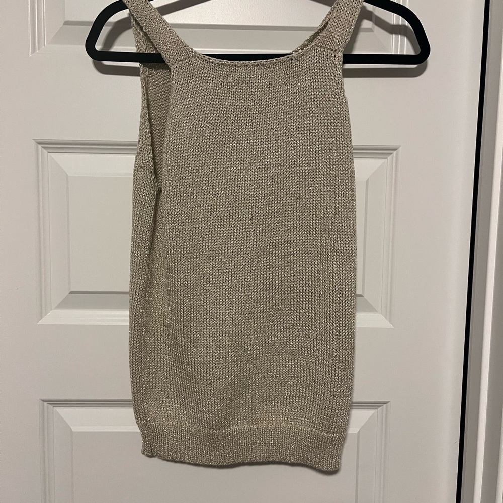 Gold Sparkly LOFT Sweater Shell